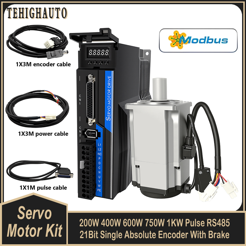 Servo Motor 400W With Driver - AC Servo Motor Driver Kit 21Bit