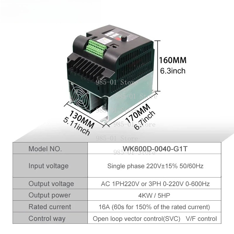 Vfd 2.2Kw Single Phase 220V - Single Output 220V Motor Speed Control