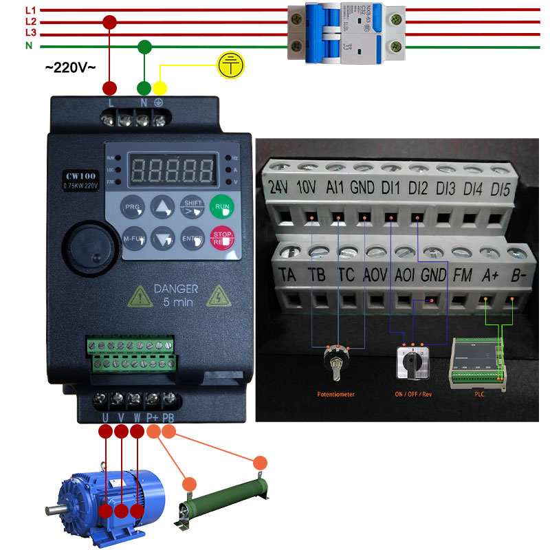 220V 0.75KW/1.5KW/2.2KW 1HP/2H - đánh giá và giá Vfd 0.75Kw Mini Inverter