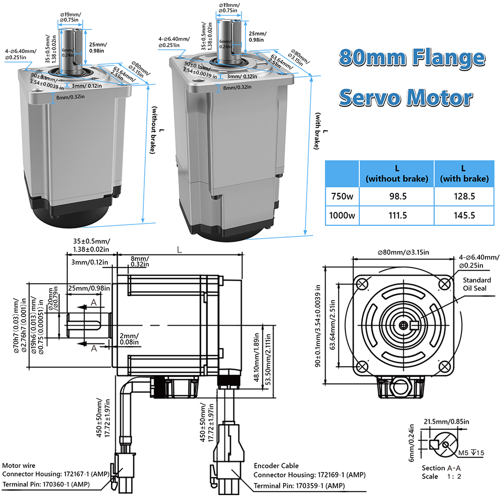 AC Servo Motor Driver Kit 21Bi - đánh giá và giá Servo Motor 400W With Driver