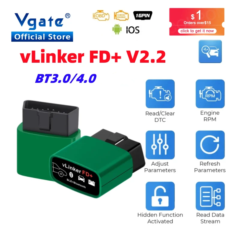 Vgate VLinker FD ELM327 FORSca - đánh giá và giá Vfd With Brake Resistor