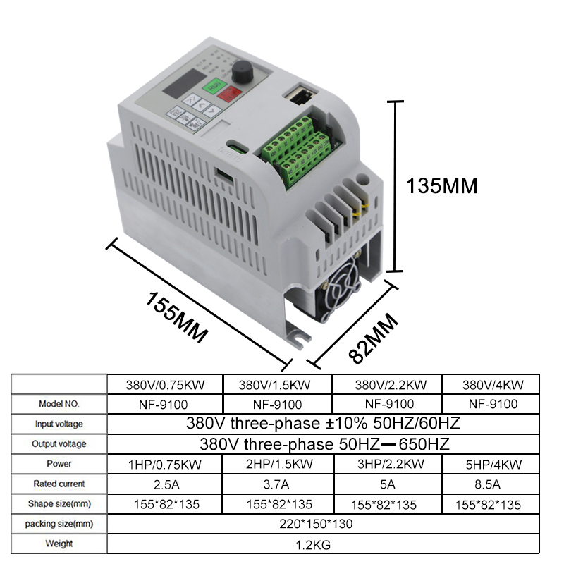 NFLIXIN VFD 380V 2.2KW/4KW/5.5 - đánh giá và giá Variable Frequency Drive 3 Phase 380V